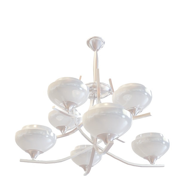 Neoclassical 8-arm chandelier 3d rendering