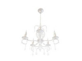 5-Arm crystal chandelier 3d model preview