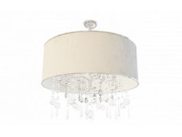 Drum chandelier with drop crystals 3d model preview