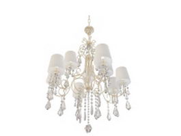 Gold and crystal chandelier 3d model preview