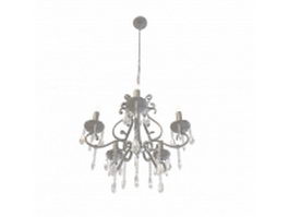 Bronze chandelier with crystals 3d model preview