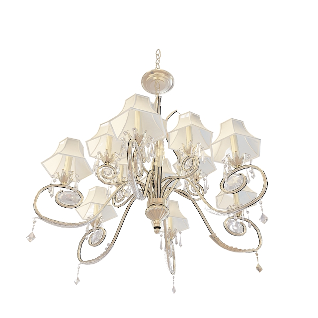 12 Light modern chandelier 3d rendering