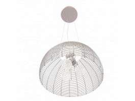 Chicken wire dome pendant light 3d model preview
