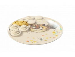 Plate of cookies 3d preview
