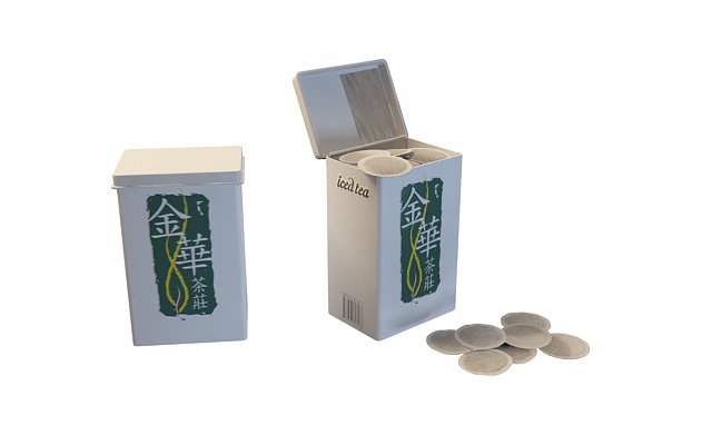Chinese tea boxes & tea bags 3d rendering