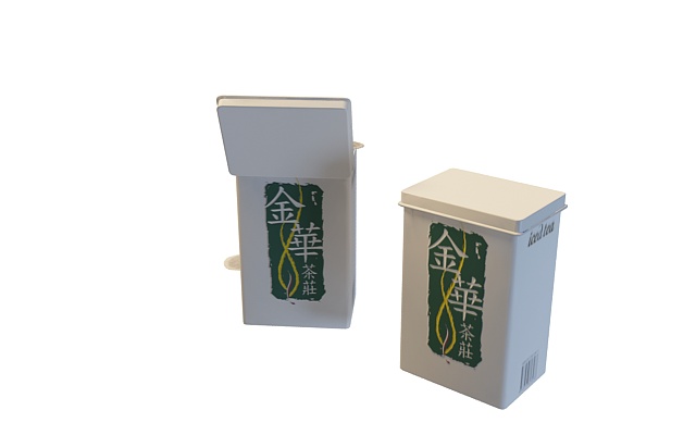 Chinese tea boxes & tea bags 3d rendering