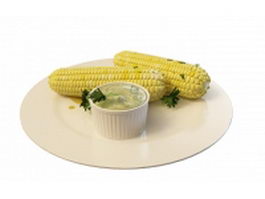 Boiled sweet corn 3d model preview
