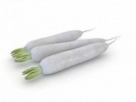 White radish root 3d preview