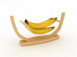 Bananas on boat fruit basket 3d model preview