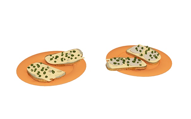 Sandwich on plate 3d rendering