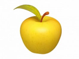 Yellow apple fruit 3d model preview
