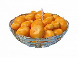 Persimmons fruit in basket 3d preview