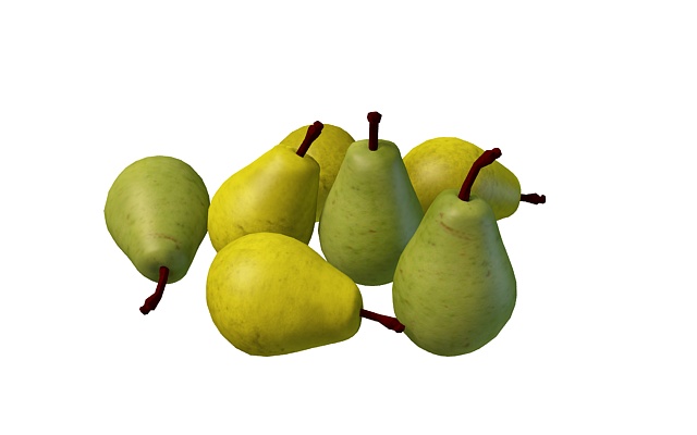 Green pears 3d rendering