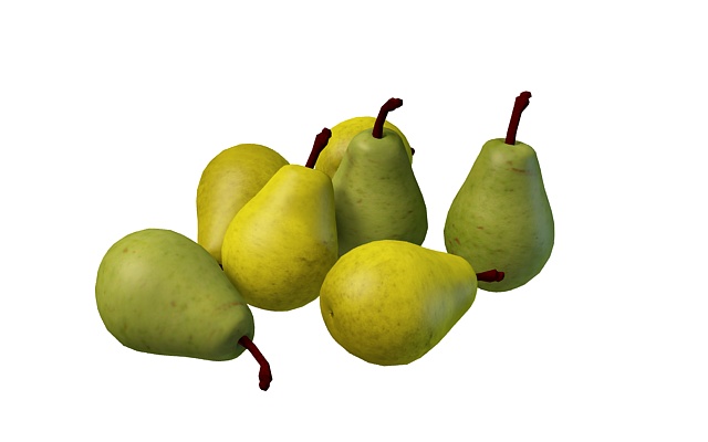 Green pears 3d rendering