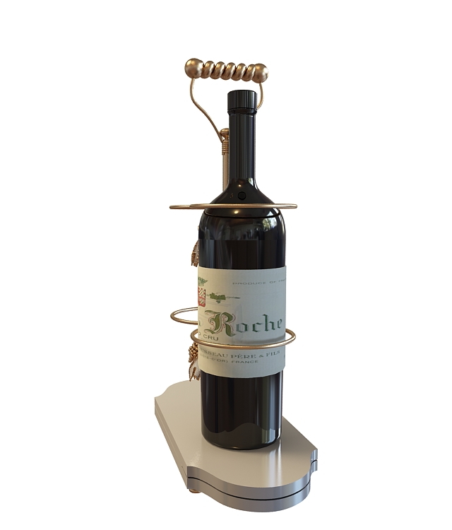 Wine bottle with rack 3d model 3ds max files free download