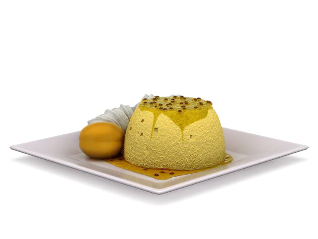 Mousse cake dessert 3d rendering