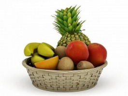 Basket of fruits 3d preview