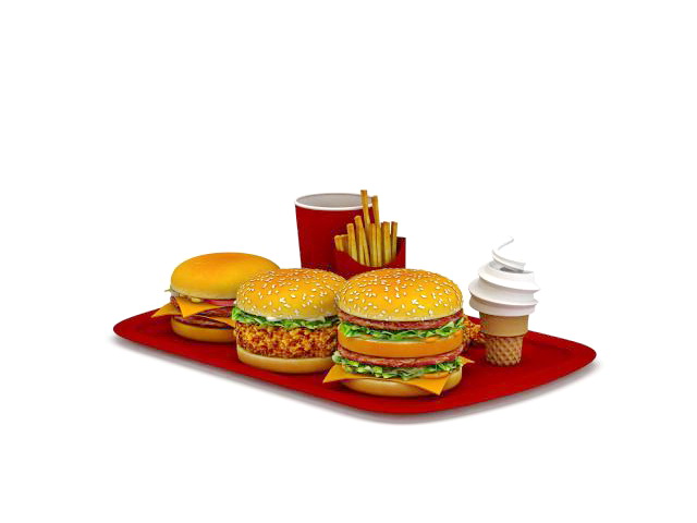 Mcdonalds family dinner pack 3d rendering
