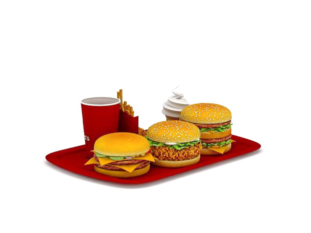 Mcdonalds family dinner pack 3d rendering