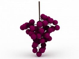 Red grapes 3d model preview