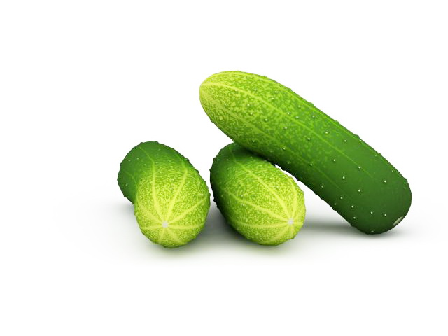 Green cucumbers 3d rendering