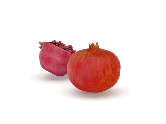 Pomegranate fruit with seeds 3d rendering