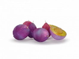 Purple plum fruit 3d preview