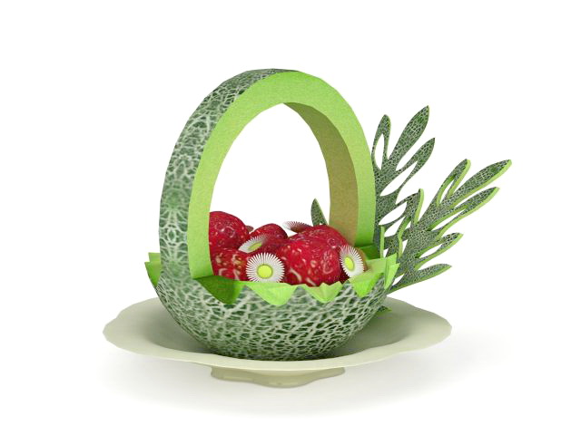 Fresh fruit platter 3d rendering