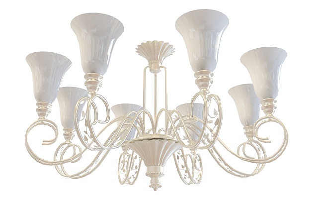 Classic chandelier with shades 3d rendering