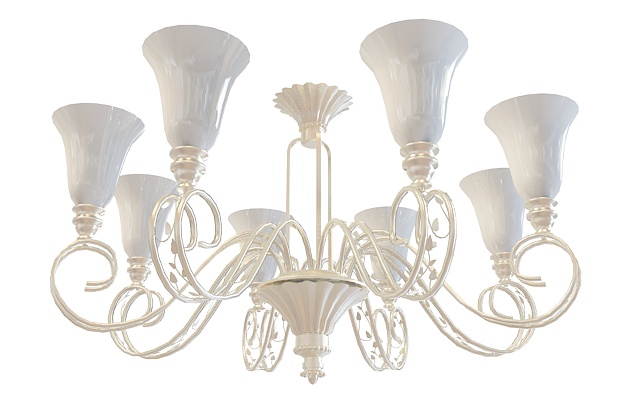 Classic chandelier with shades 3d rendering