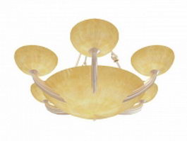 Traditional bowl chandelier 3d model preview