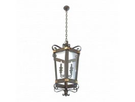 Wrought iron ceiling lantern light 3d preview