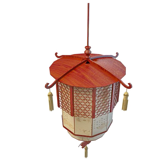 Chinese lantern pendant light 3d rendering