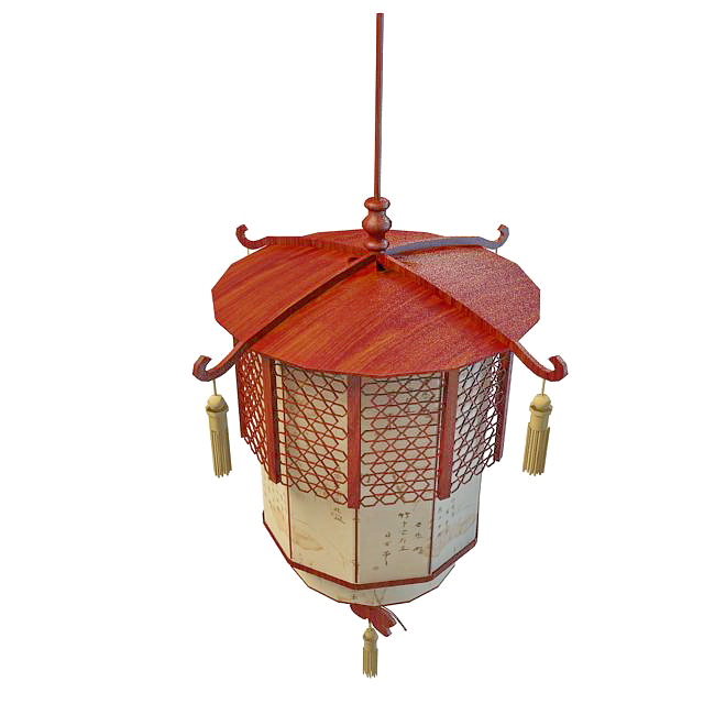 Chinese lantern pendant light 3d rendering