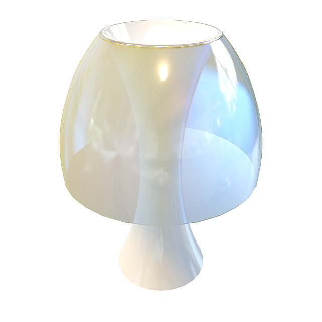 Glass dome table lamp 3d rendering