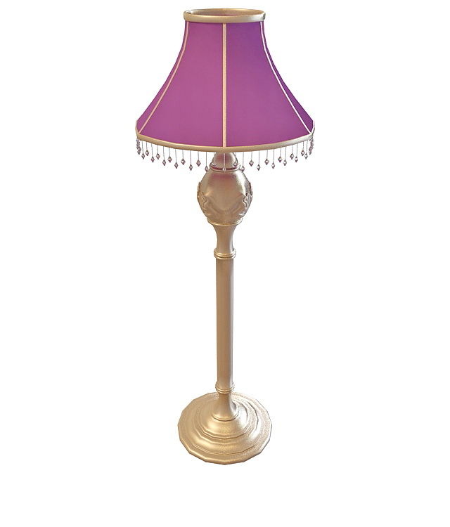 Purple table lamp 3d rendering