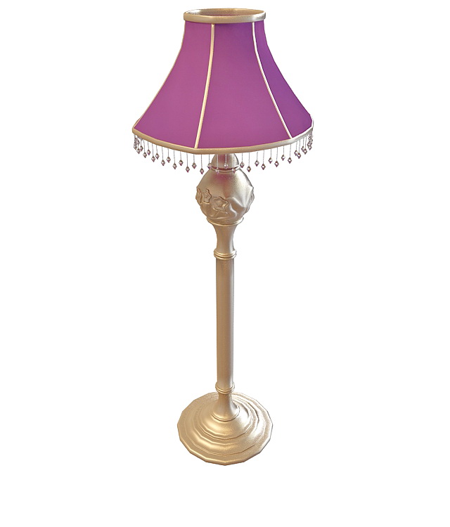 Purple table lamp 3d rendering