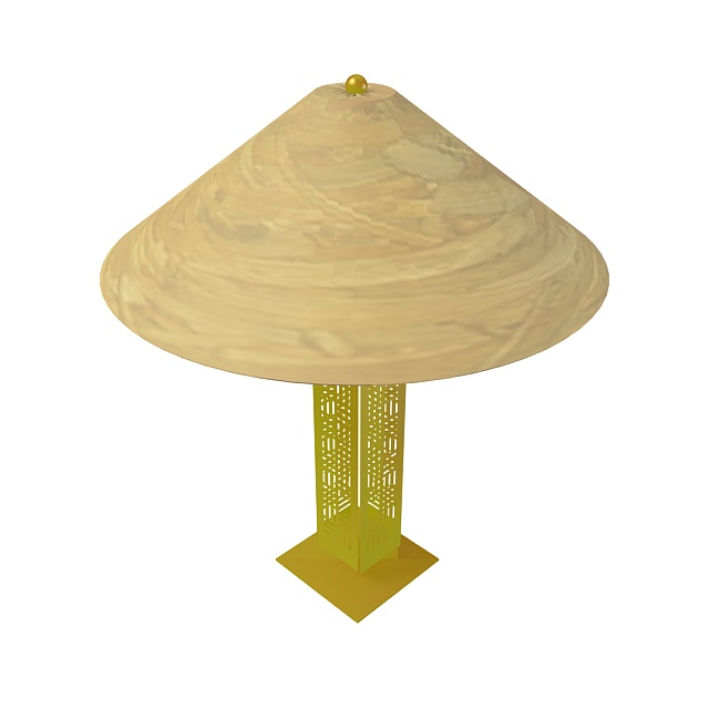 Yellow acrylic table lamp 3d rendering