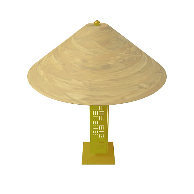 Yellow acrylic table lamp 3d rendering