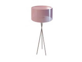 Triangle floor lamp with purple shade 3d model preview