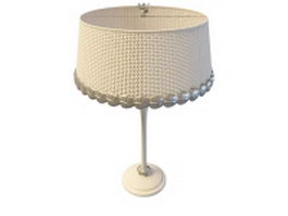 Rattan drum table lamp 3d model preview