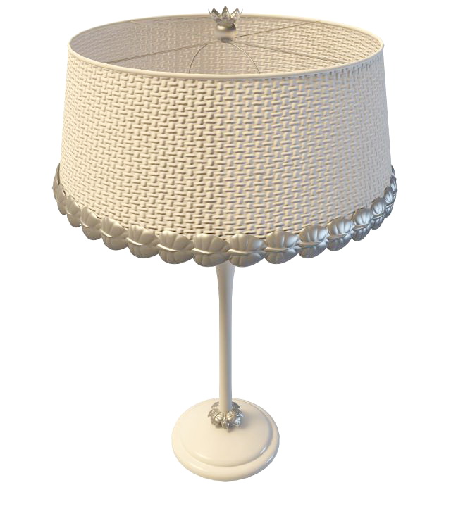 Rattan drum table lamp 3d rendering
