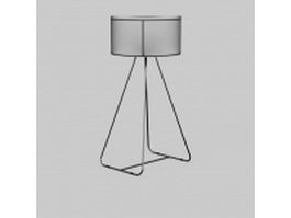 Wire frame floor lamp 3d model preview