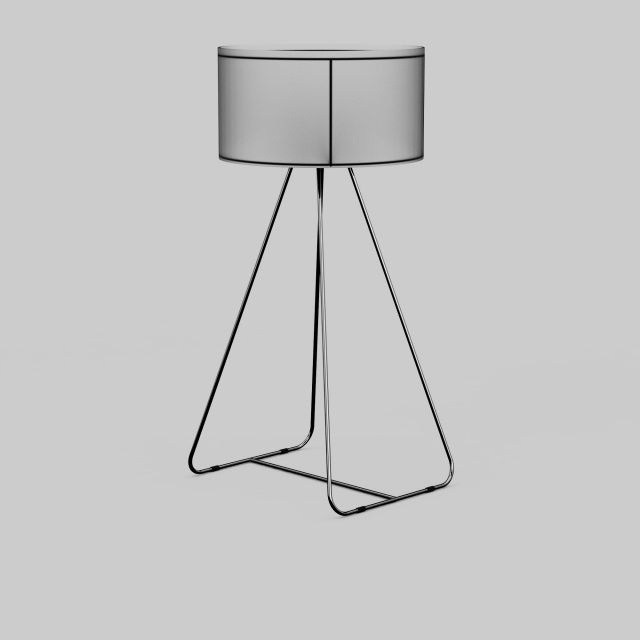 Wire frame floor lamp 3d rendering