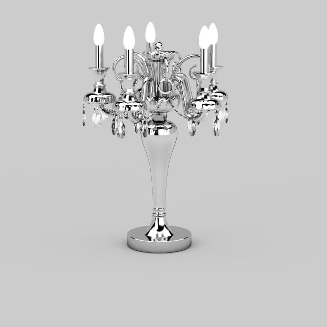 Crystal chandelier table lamp 3d rendering