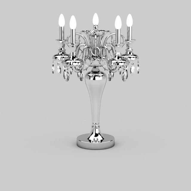 Crystal chandelier table lamp 3d rendering