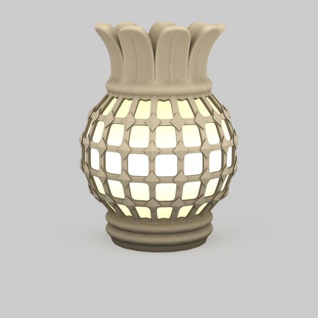 Decorative urn floor lamp 3d rendering