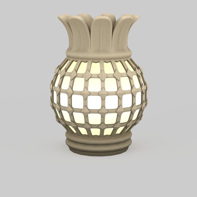 Decorative urn floor lamp 3d rendering