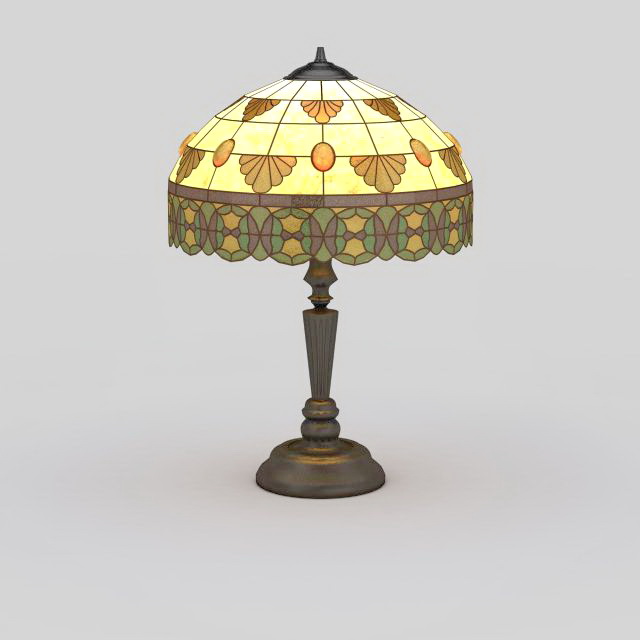 Tiffany table lamp 3d rendering