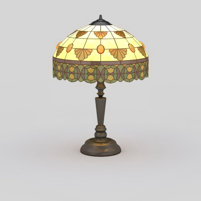 Tiffany table lamp 3d rendering